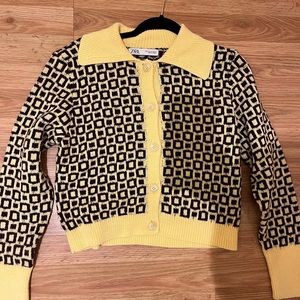 zara button sweater